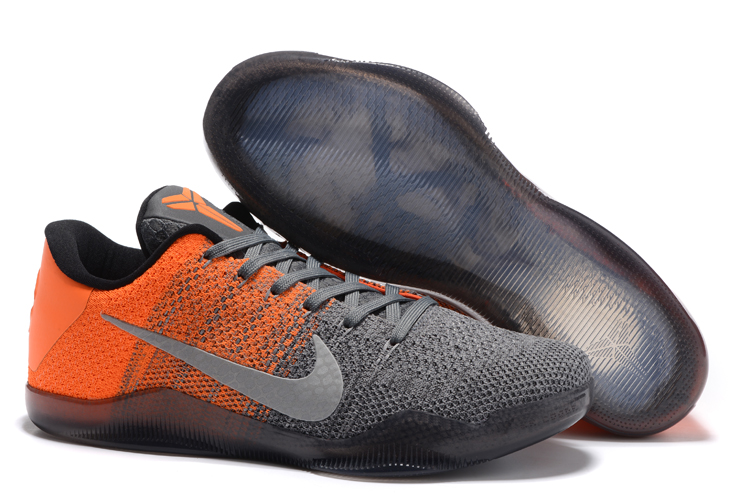 Nike Kobe 11 Flyknit Orange Grey Shoes